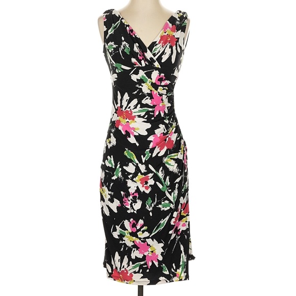 Lauren Ralph Lauren Dresses & Skirts - Ralph Lauren jersey floral cross top ruched dress